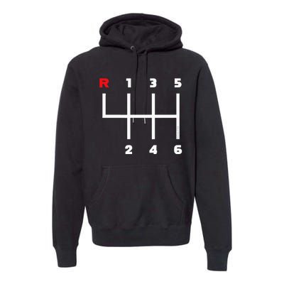 Manual Transmission Gear Shifter Pattern Premium Hoodie