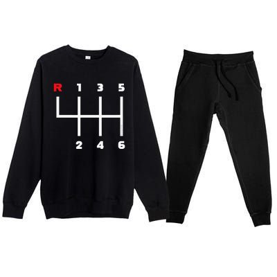 Manual Transmission Gear Shifter Pattern Premium Crewneck Sweatsuit Set