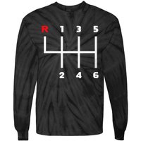 Manual Transmission Gear Shifter Pattern Tie-Dye Long Sleeve Shirt