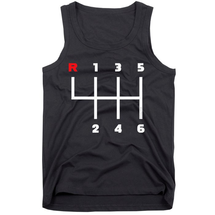 Manual Transmission Gear Shifter Pattern Tank Top