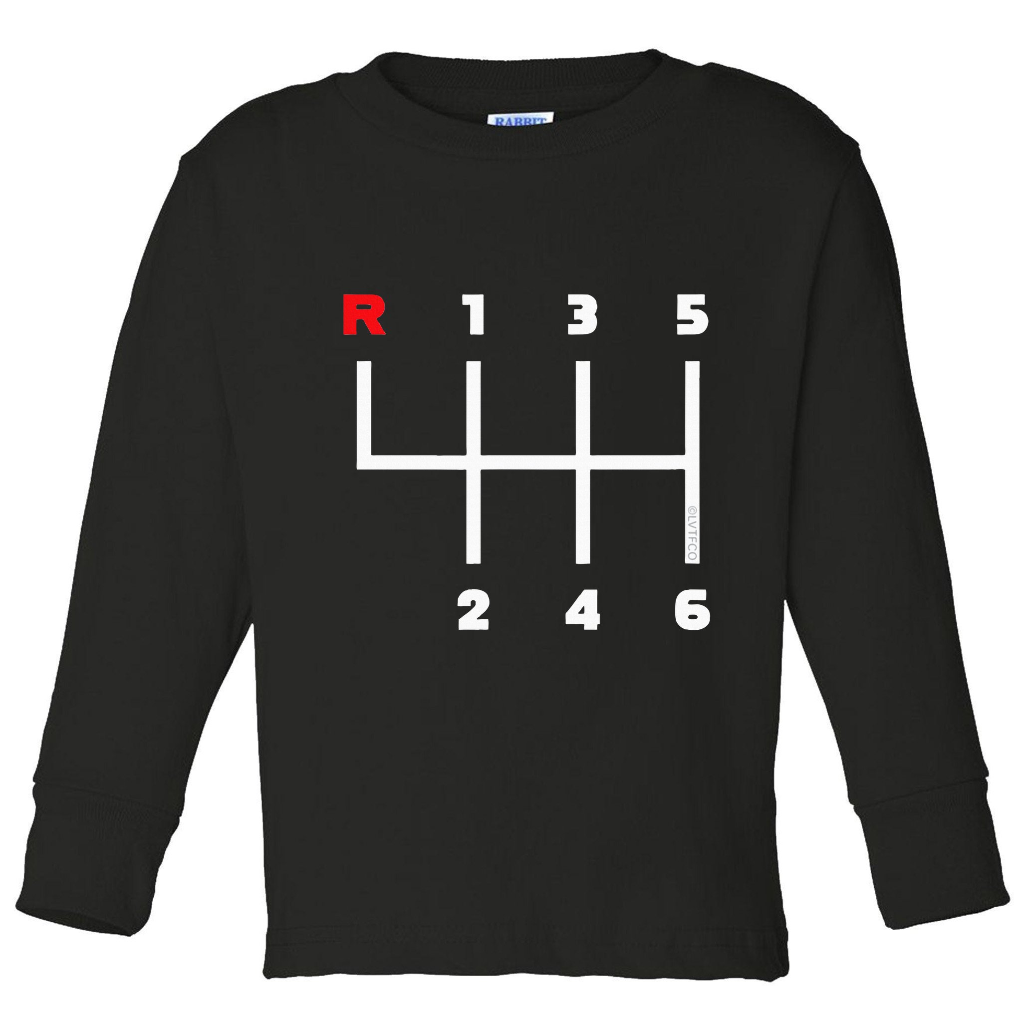Manual Transmission Gear Shifter Pattern Toddler Long Sleeve Shirt