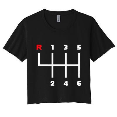 Manual Transmission Gear Shifter Pattern Crop Top