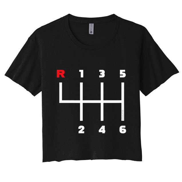 Manual Transmission Gear Shifter Pattern Crop Top