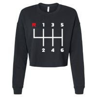 Manual Transmission Gear Shifter Pattern Cropped Pullover Crew