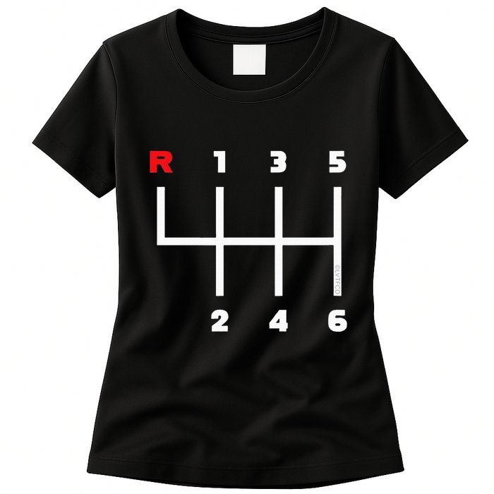 Manual Transmission Gear Shifter Pattern Womens T-Shirt