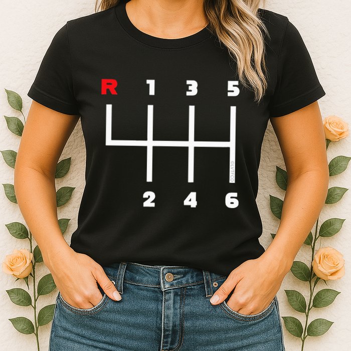 Manual Transmission Gear Shifter Pattern Womens T-Shirt