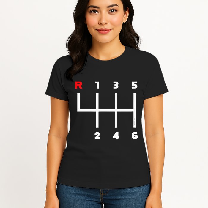 Manual Transmission Gear Shifter Pattern Womens T-Shirt