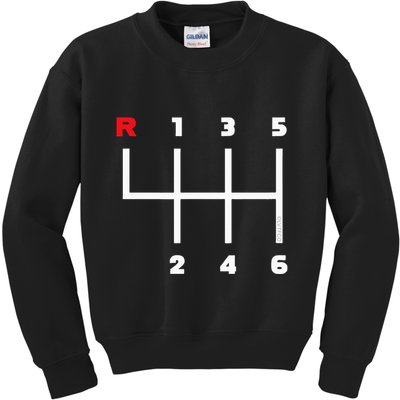 Manual Transmission Gear Shifter Pattern Kids Sweatshirt