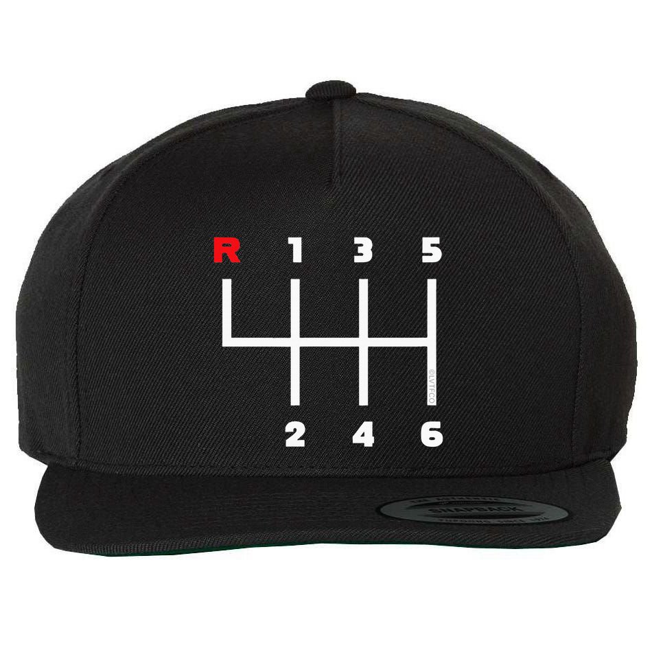 Manual Transmission Gear Shifter Pattern Wool Snapback Cap