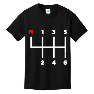 Manual Transmission Gear Shifter Pattern Kids T-Shirt
