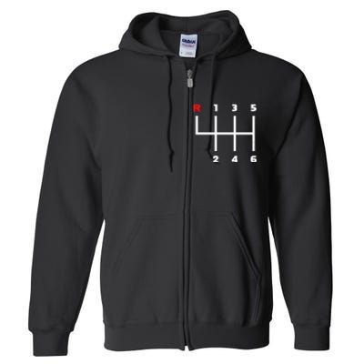 Manual Transmission Gear Shifter Pattern Full Zip Hoodie