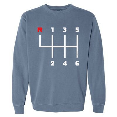 Manual Transmission Gear Shifter Pattern Garment-Dyed Sweatshirt