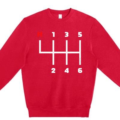 Manual Transmission Gear Shifter Pattern Premium Crewneck Sweatshirt