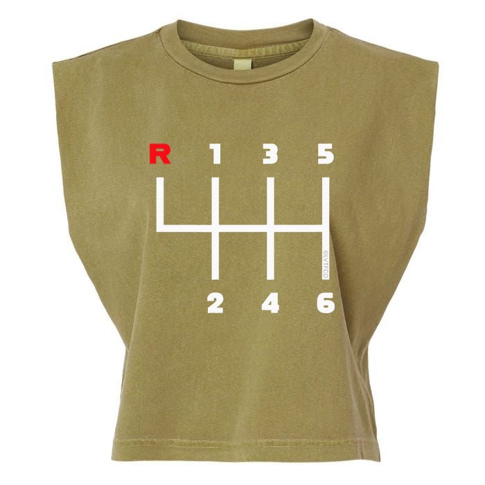 Manual Transmission Gear Shifter Pattern Garment-Dyed Women's Muscle Tee