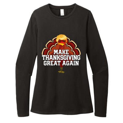 Make Thanksgiving Great Again Trump Turkey Funny 2024 Gift Womens CVC Long Sleeve Shirt