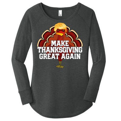 Make Thanksgiving Great Again Trump Turkey Funny 2024 Gift Women's Perfect Tri Tunic Long Sleeve Shirt