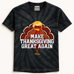 Make Thanksgiving Great Again Trump Turkey Funny 2024 Gift Kids Tie-Dye T-Shirt