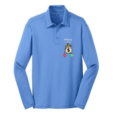 Money The Gang Ster Entrepreneur Christmas Hip Hop Silk Touch Performance Long Sleeve Polo