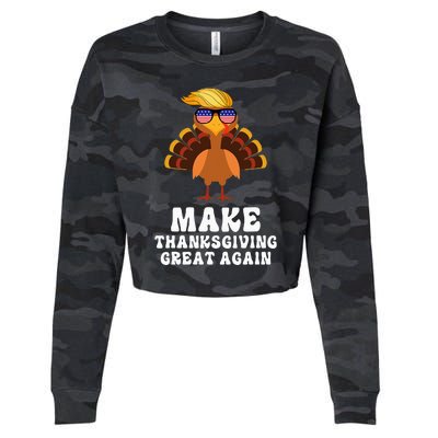 Make Thanksgiving Great Again Trump Holiday Turkey 2024 Cropped Pullover Crew