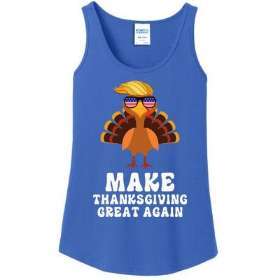 Make Thanksgiving Great Again Trump Holiday Turkey 2024 Ladies Essential Tank