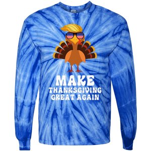 Make Thanksgiving Great Again Trump Holiday Turkey 2024 Tie-Dye Long Sleeve Shirt