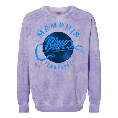 Memphis Tennessee Guitar Vintage Colorblast Crewneck Sweatshirt