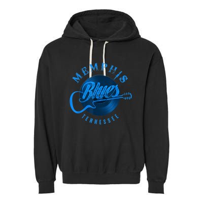 Memphis Tennessee Guitar Vintage Garment-Dyed Fleece Hoodie