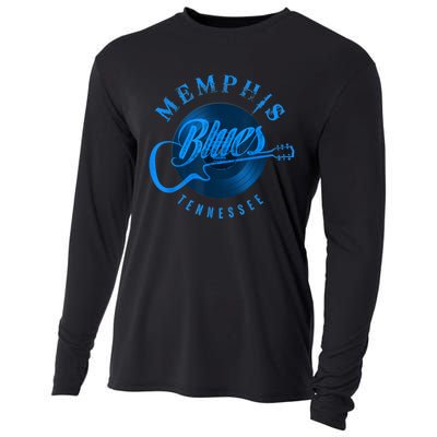 Memphis Tennessee Guitar Vintage Cooling Performance Long Sleeve Crew