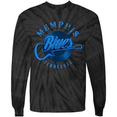 Memphis Tennessee Guitar Vintage Tie-Dye Long Sleeve Shirt