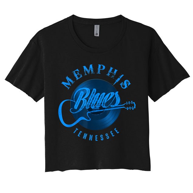 Memphis Tennessee Guitar Vintage Crop Top