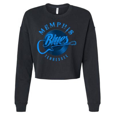 Memphis Tennessee Guitar Vintage Cropped Pullover Crew