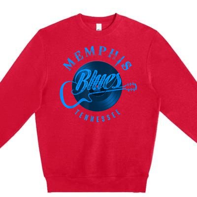 Memphis Tennessee Guitar Vintage Premium Crewneck Sweatshirt