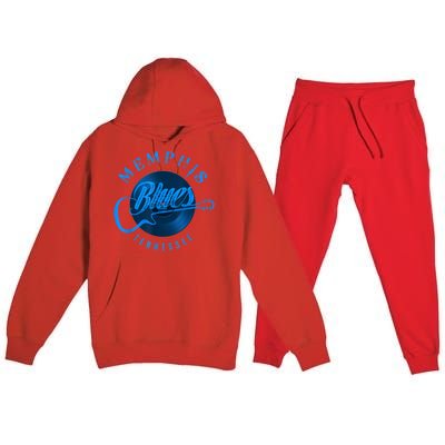 Memphis Tennessee Guitar Vintage Premium Hooded Sweatsuit Set