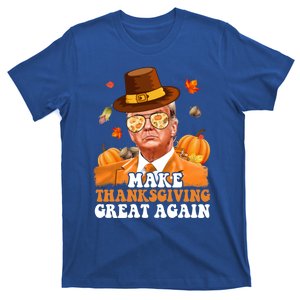 Make Thanksgiving Great Again Autumn Fall Leaves Trump Funny Great Gift T-Shirt