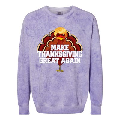 Make Thanksgiving Great Again Trump Colorblast Crewneck Sweatshirt