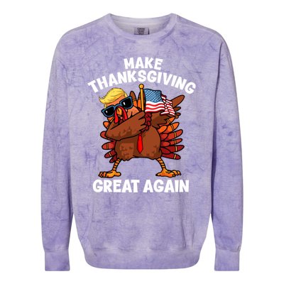 Make Thanksgiving Great Again Dabbing Turkey Trump American Gift Colorblast Crewneck Sweatshirt