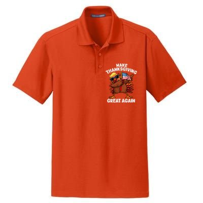 Make Thanksgiving Great Again Dabbing Turkey Trump American Gift Dry Zone Grid Polo