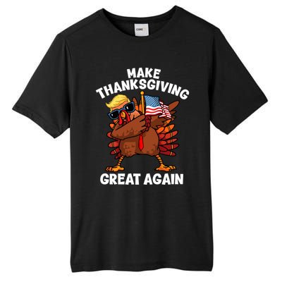 Make Thanksgiving Great Again Dabbing Turkey Trump American Gift Tall Fusion ChromaSoft Performance T-Shirt