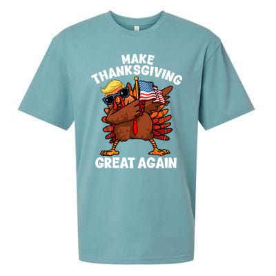 Make Thanksgiving Great Again Dabbing Turkey Trump American Gift Sueded Cloud Jersey T-Shirt