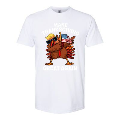 Make Thanksgiving Great Again Dabbing Turkey Trump American Gift Softstyle CVC T-Shirt