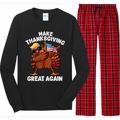 Make Thanksgiving Great Again Dabbing Turkey Trump American Gift Long Sleeve Pajama Set