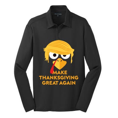 Make Thanksgiving Great Again Gift Silk Touch Performance Long Sleeve Polo