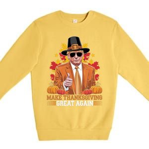 Make Thanksgiving Great Again Funny Trump Cool Gift Premium Crewneck Sweatshirt