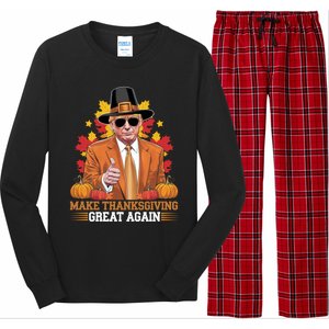 Make Thanksgiving Great Again Funny Trump Cool Gift Long Sleeve Pajama Set