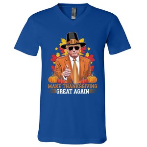 Make Thanksgiving Great Again Funny Trump Cool Gift V-Neck T-Shirt