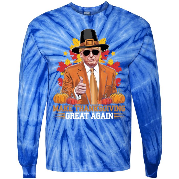 Make Thanksgiving Great Again Funny Trump Cool Gift Tie-Dye Long Sleeve Shirt