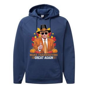 Make Thanksgiving Great Again Funny Trump Cool Gift Performance Fleece Hoodie