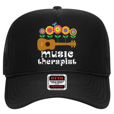 Music Therapist Gift High Crown Mesh Back Trucker Hat