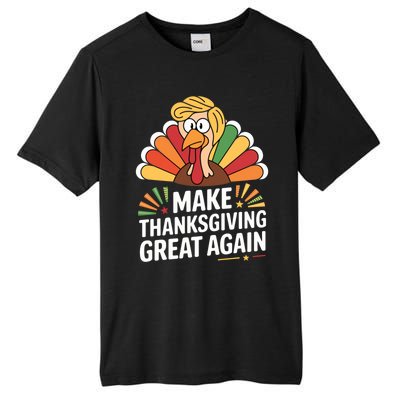 Make Thanksgiving Great Again Funny Trump Turkey 2024 Design Cute Gift Tall Fusion ChromaSoft Performance T-Shirt