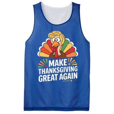 Make Thanksgiving Great Again Funny Trump Turkey 2024 Design Cute Gift Mesh Reversible Basketball Jersey Tank